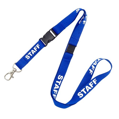 Lanyard Preprinted Staff Blue 15mm